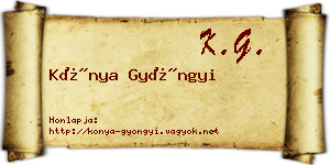 Kónya Gyöngyi névjegykártya