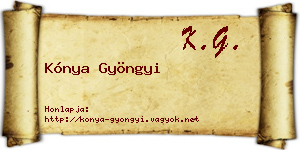 Kónya Gyöngyi névjegykártya
